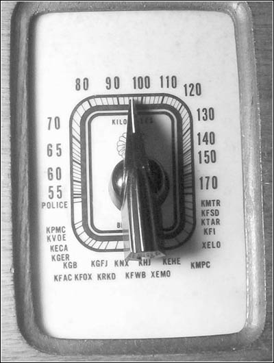 The dial scale from the Troy radio