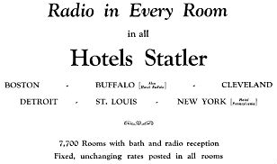 Statler Hotel ad