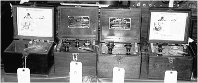 lineup of early Westinghouse and RCA Radiolas