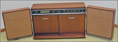 restored General Electric Model RC-1671A stereo AM/FM radio/record player