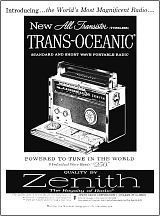An ad for the Zenith All-Transistor Trans-Oceanic.